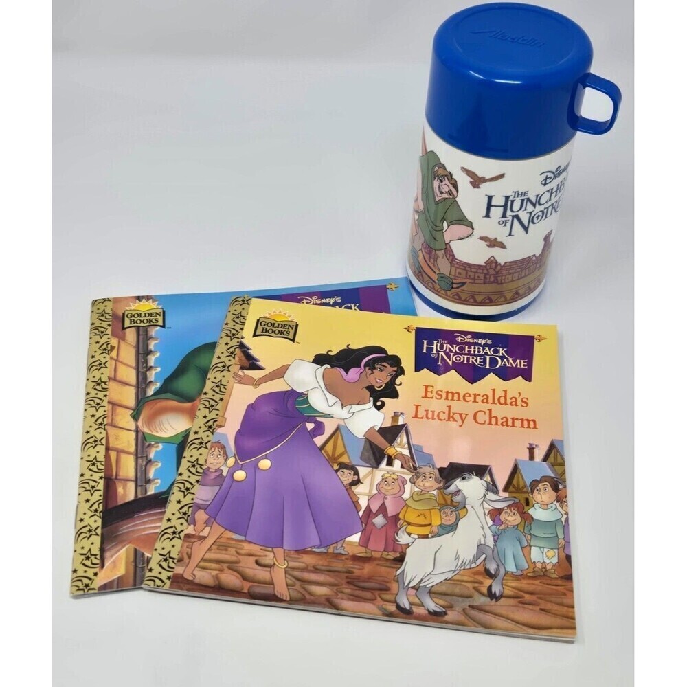 VINTAGE DISNEY HUNCHBACK OF NOTRE DAME LOT OF 3 PAPERBACK BOOKS ALADDIN THERMOS